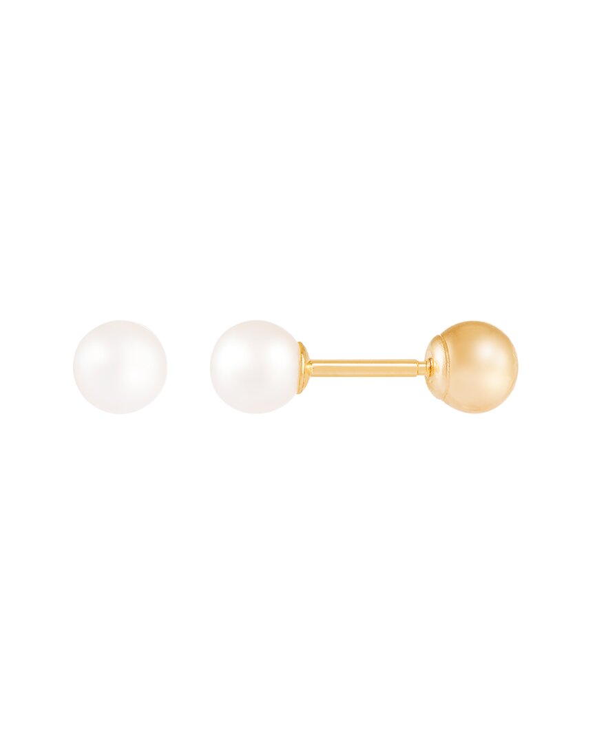 Splendid Pearls 14k 4-5mm Pearl Earrings In Gold