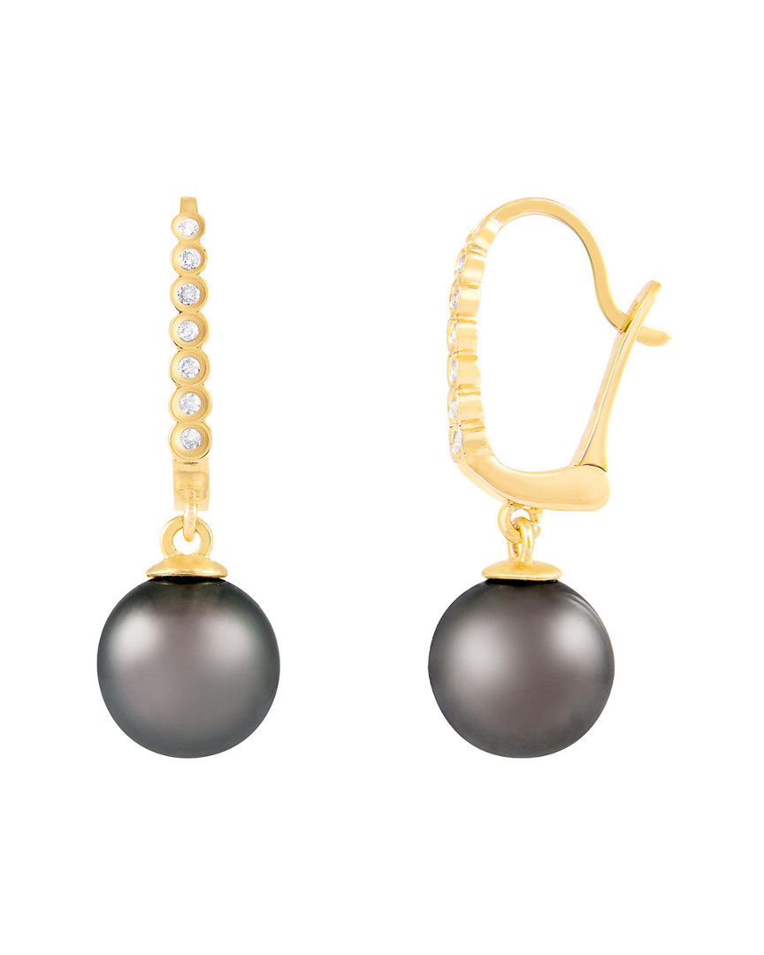 Masako Pearls Splendid Pearls 14k Diamond 8-9mm Pearl Earrings