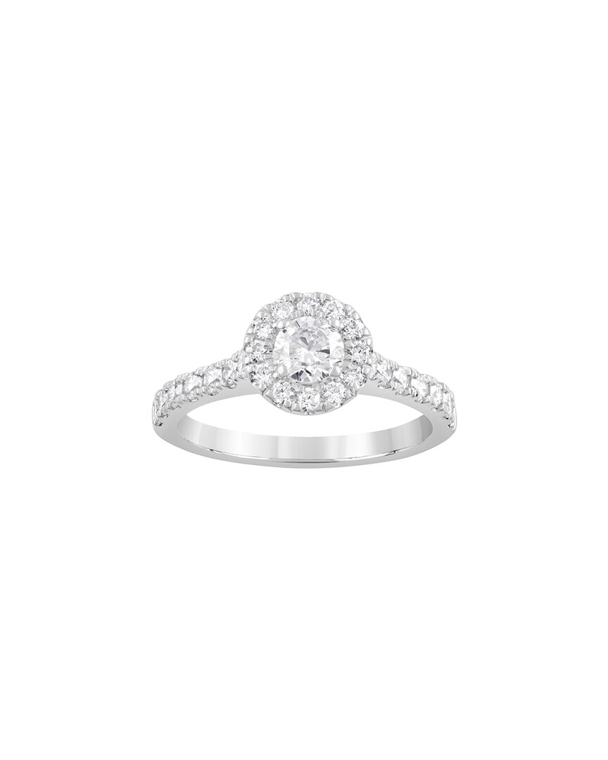 Lab Grown Diamonds 14k 1.00 Ct. Tw. Lab Grown Diamond Halo Ring In Metallic