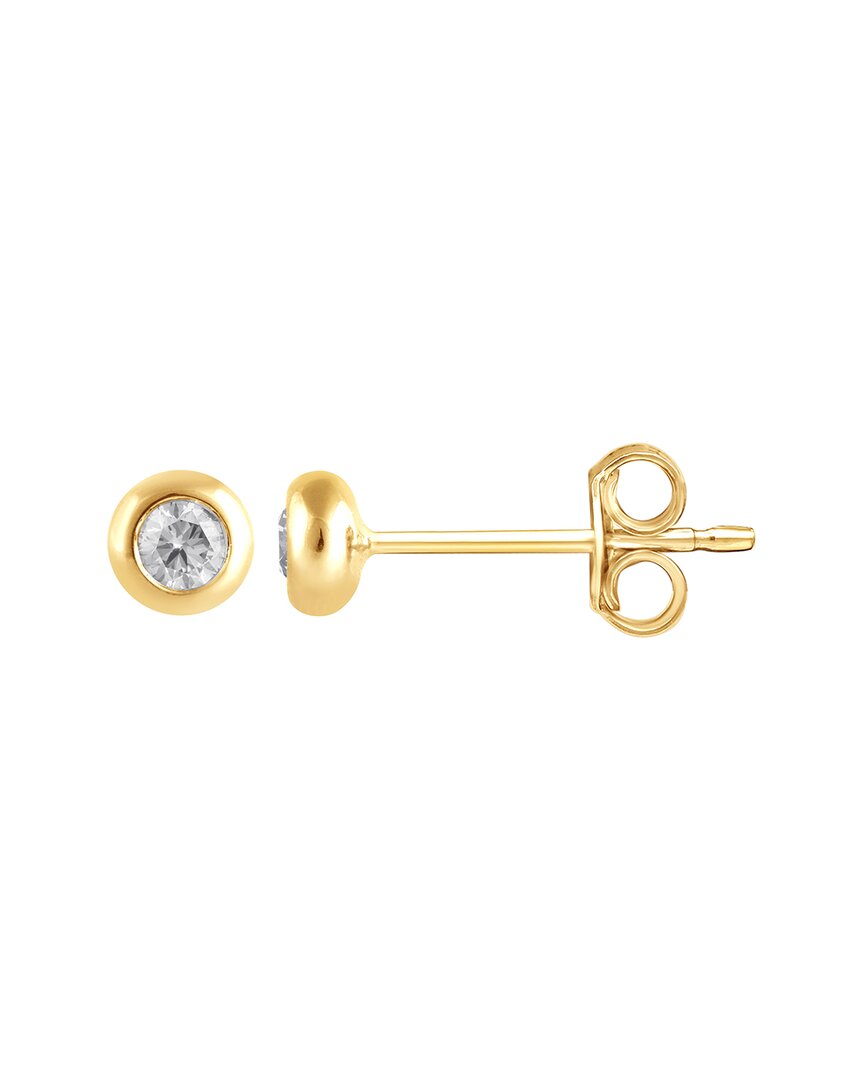 Lab Grown Diamonds 14k Over Silver 0.19 Ct. Tw. Lab Grown Diamond Solitaire Earrings In Gold