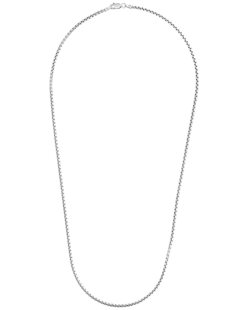 Italian Silver Round Box Chain Necklace