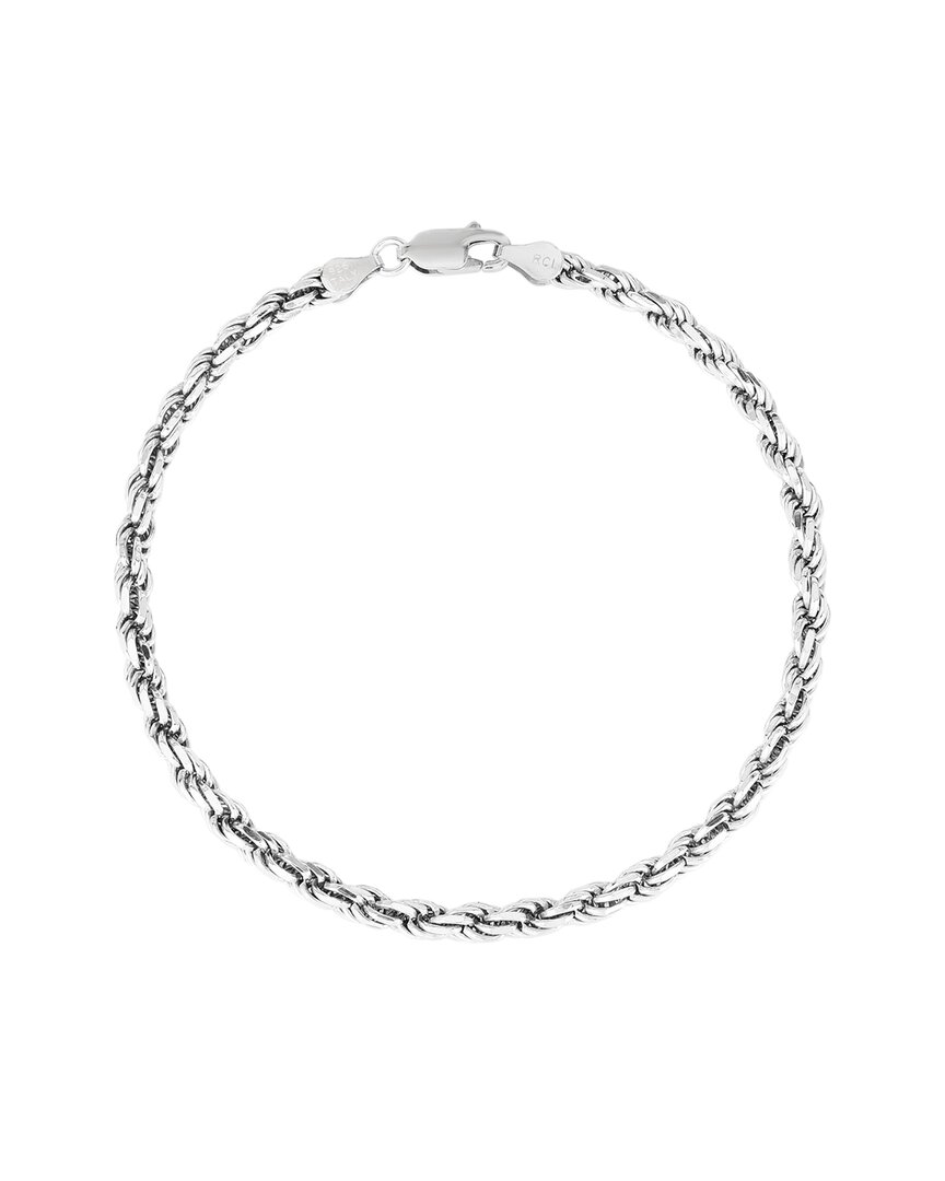 Italian Silver Rope Chain Bracelet