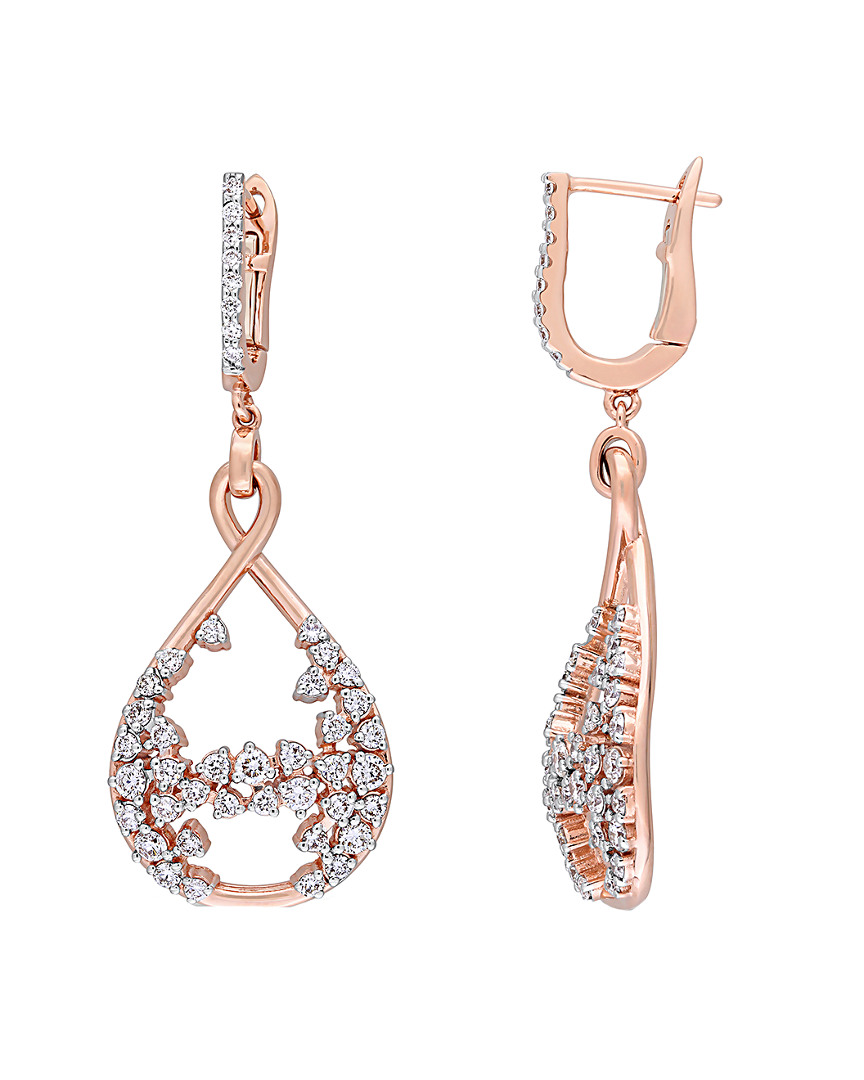 DIAMOND SELECT CUTS 14K ROSE GOLD 1.30 CT. TW. DIAMOND DROP EARRINGS