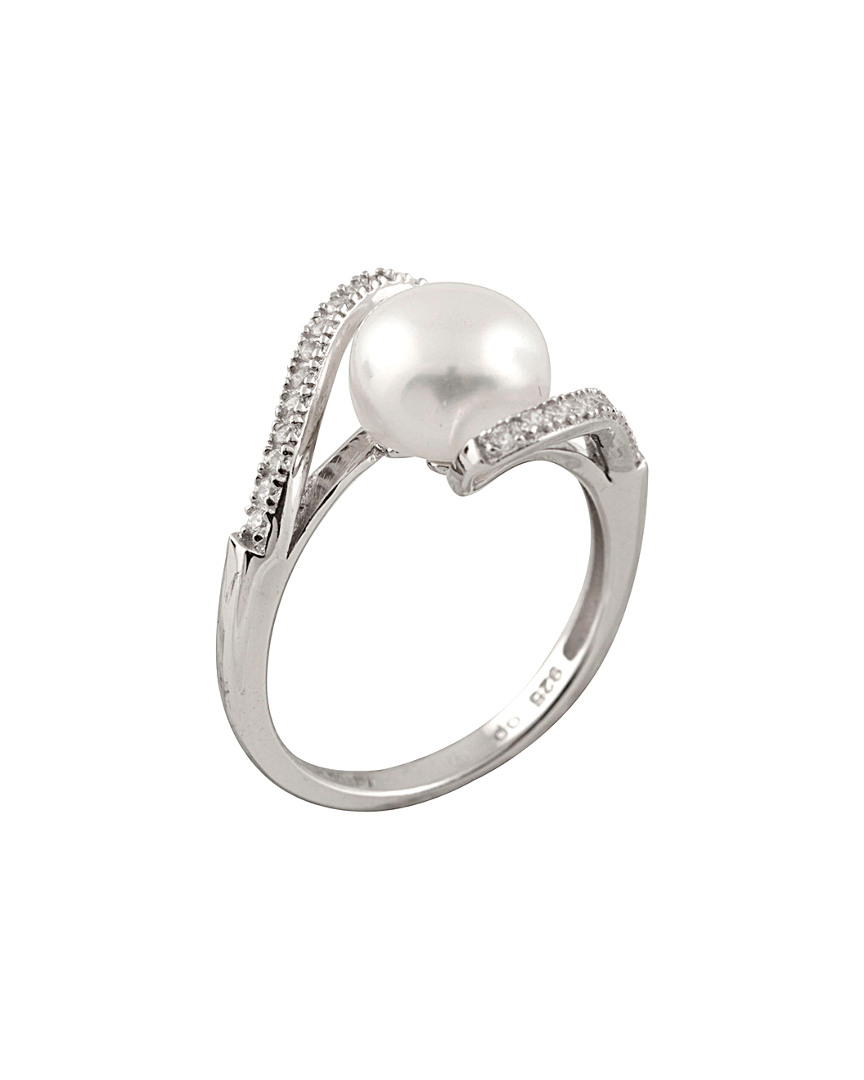 Splendid Pearls Silver 8-9mm Pearl Ring