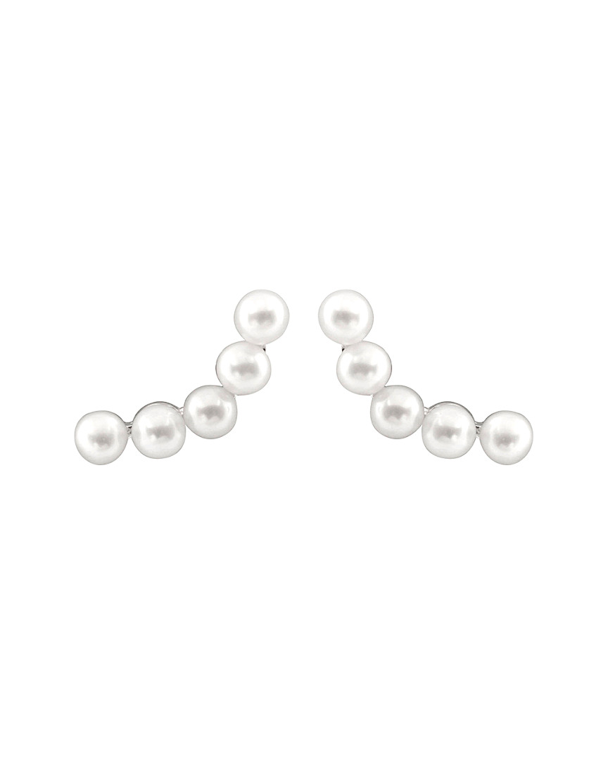 Splendid Pearls Silver 3-4mm Freshwater Pearl Earrings
