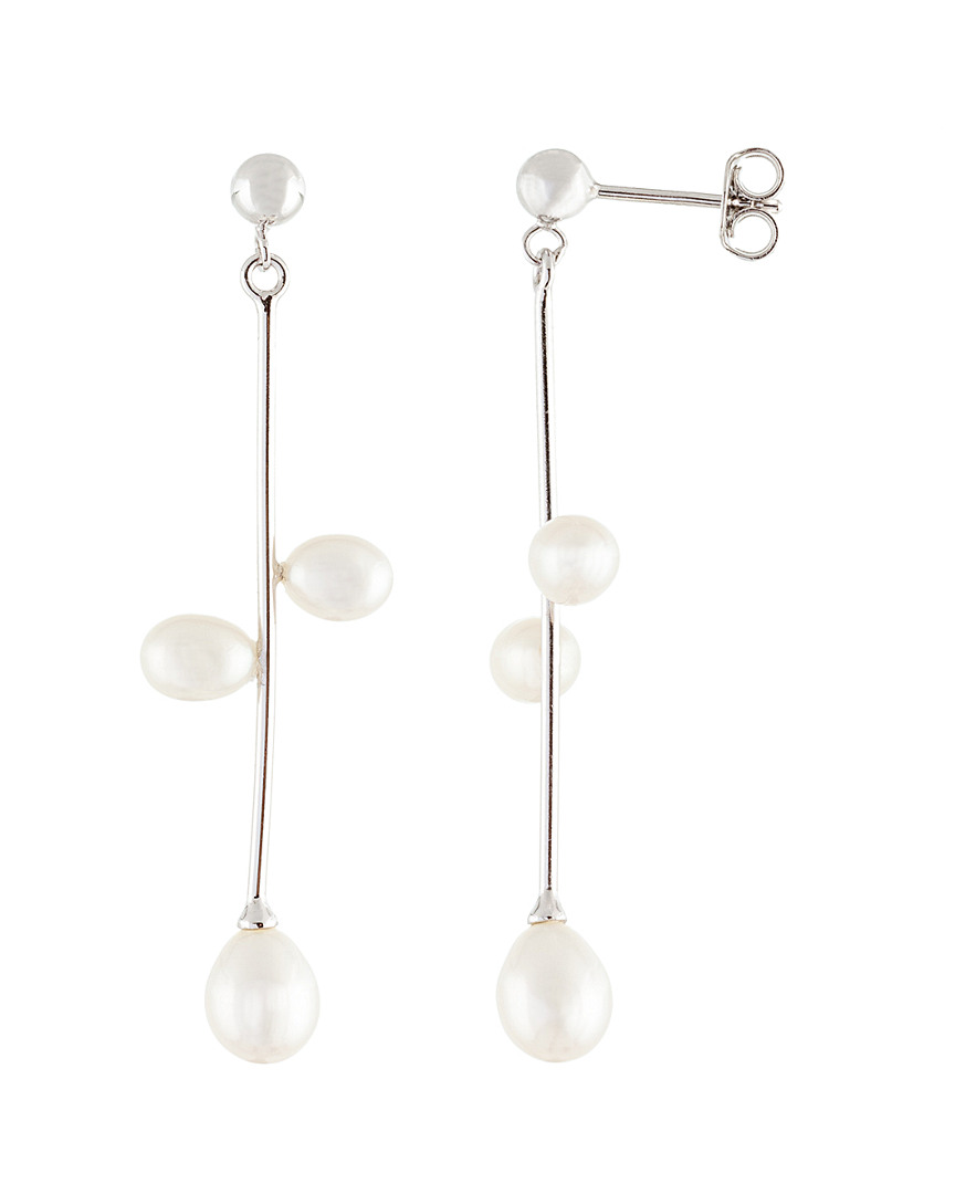 Splendid Pearls Silver 4-6mm Freshwater Pearl Earrings