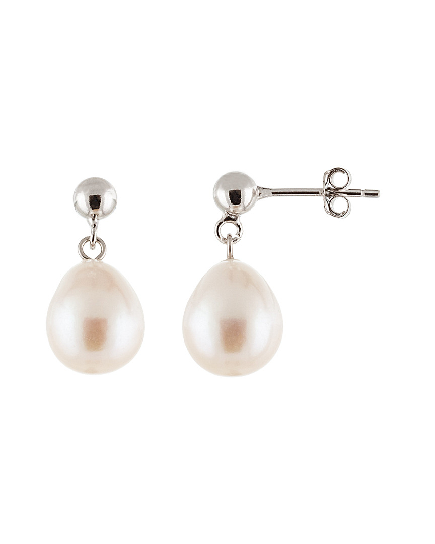 Splendid Pearls Silver 8-8.5mm Freshwater Pearl Earrings