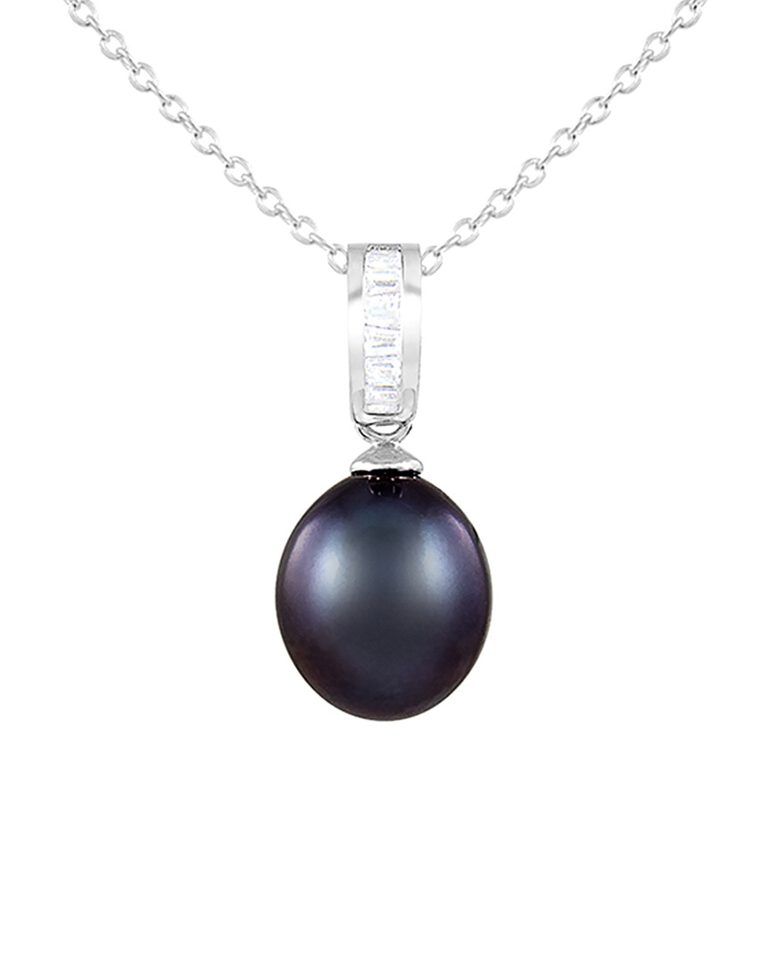 Splendid Pearls Silver 8.5-9mm Freshwater Pearl & Cz Pendant Necklace