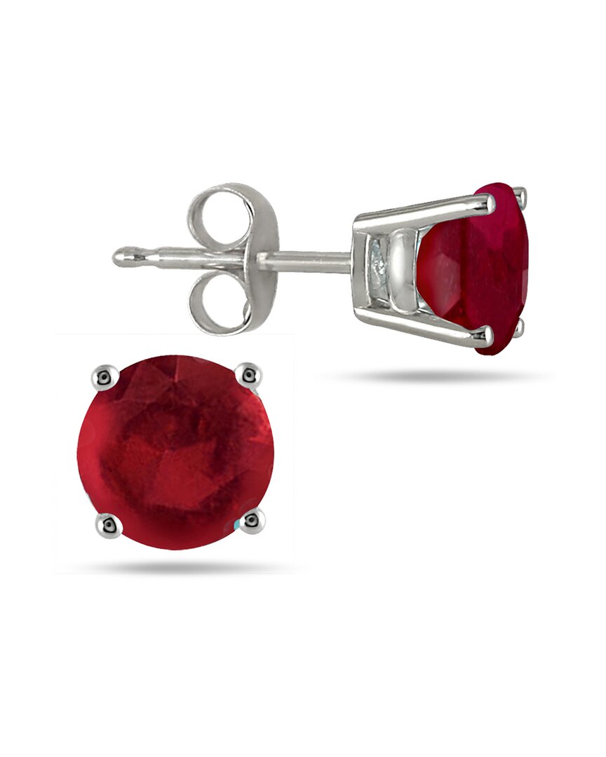 Diamond Select Cuts Silver 0.90 Ct. Tw. Ruby Earrings