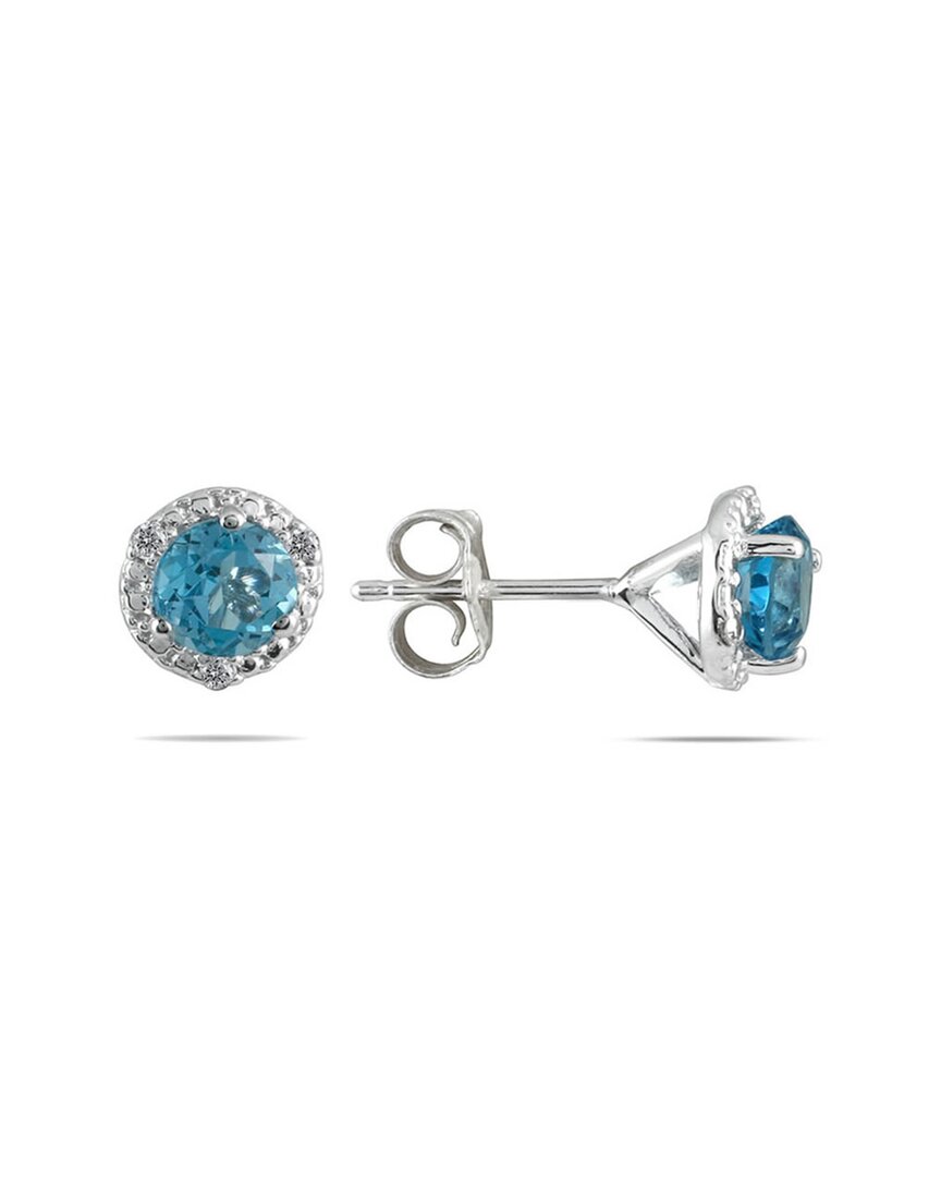 Diamond Select Cuts 14k 1.16 Ct. Tw. Diamond & Blue Topaz Earrings