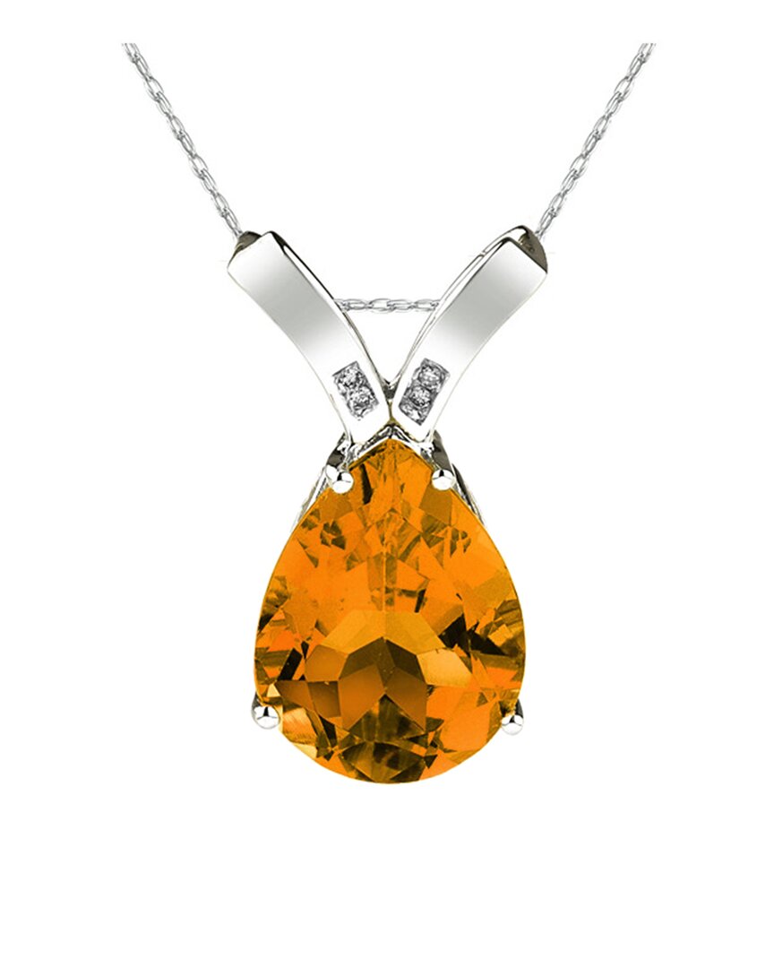 Diamond Select Cuts 10k 10.28 Ct. Tw. Diamond & Citrine Necklace