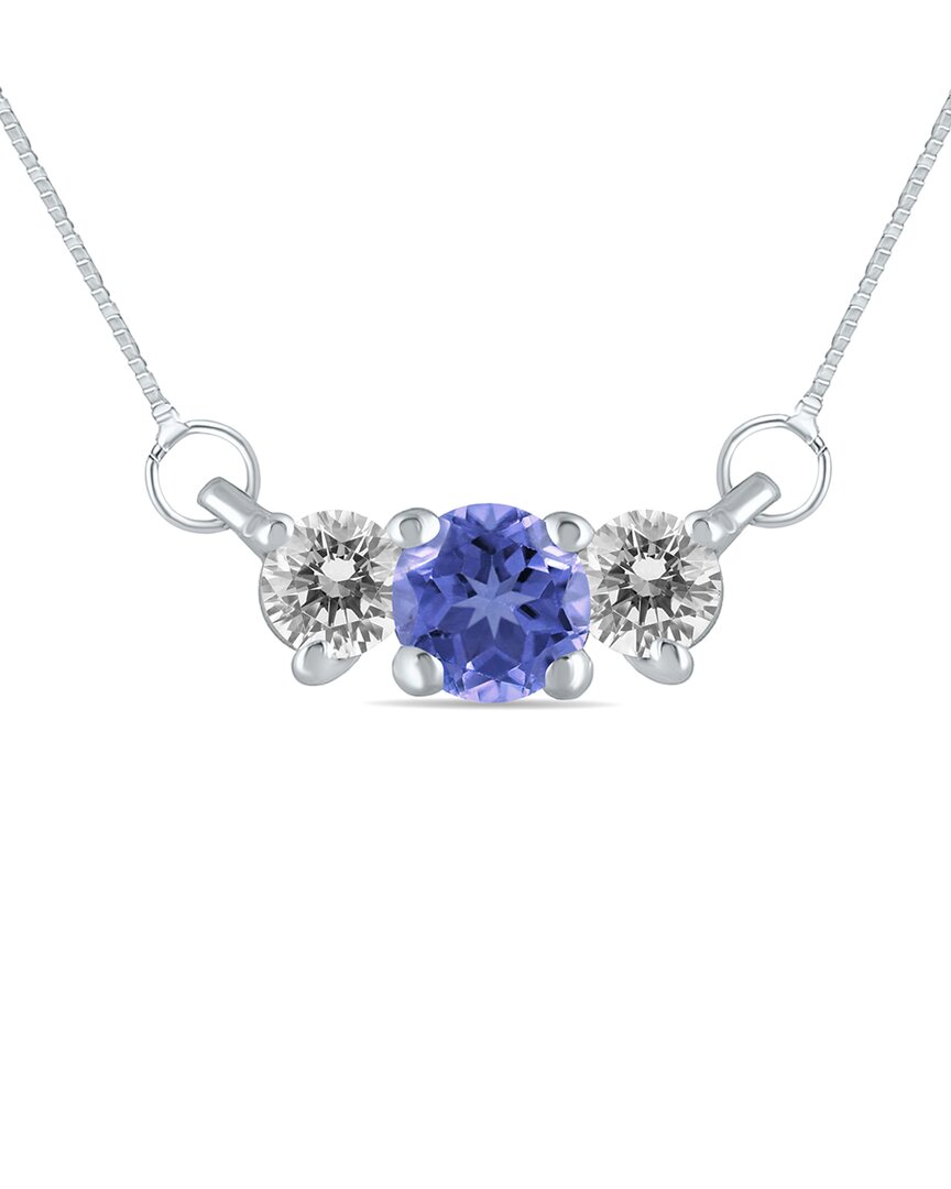 Gemstones 14k 0.35 Ct. Tw. Diamond & Tanzanite Necklace