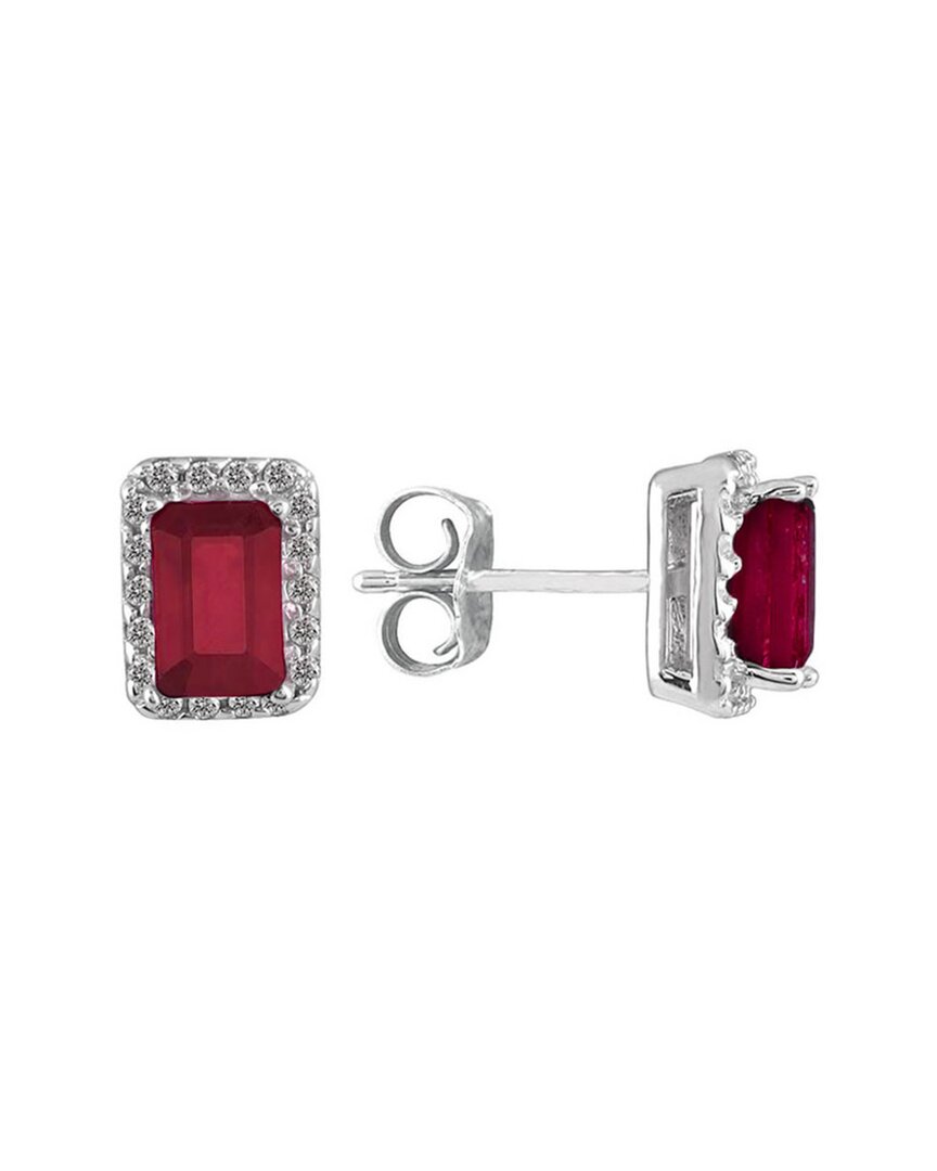 Gemstones 14k 1.43 Ct. Tw. Diamond & Ruby Earrings