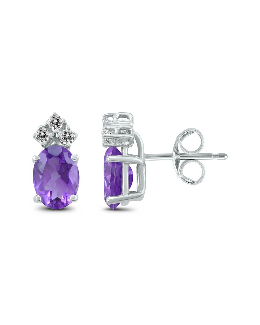 Gemstones 14k 2.60 Ct. Tw. Diamond & Amethyst Earrings