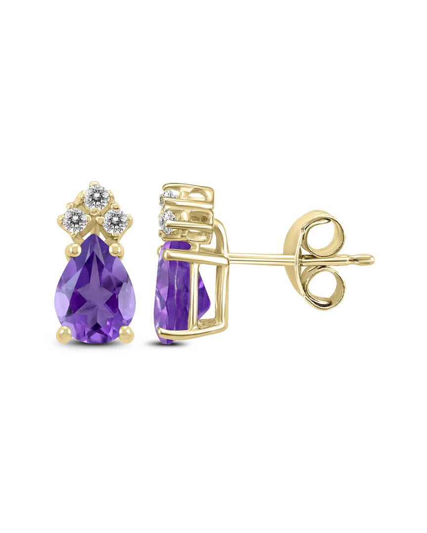 Gemstones 14k 2.20 Ct. Tw. Diamond & Amethyst Earrings