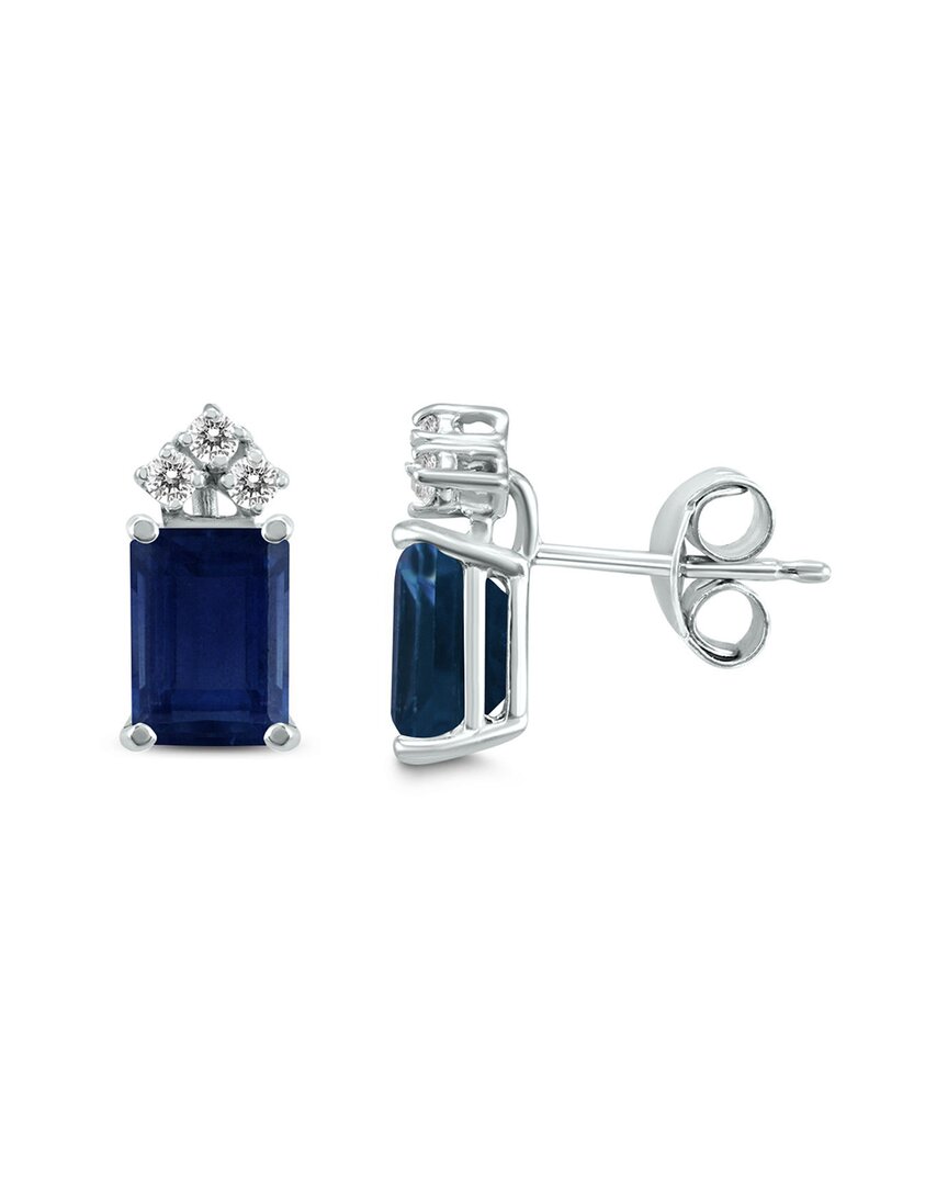 Gemstones 14k 0.90 Ct. Tw. Diamond & Sapphire Earrings