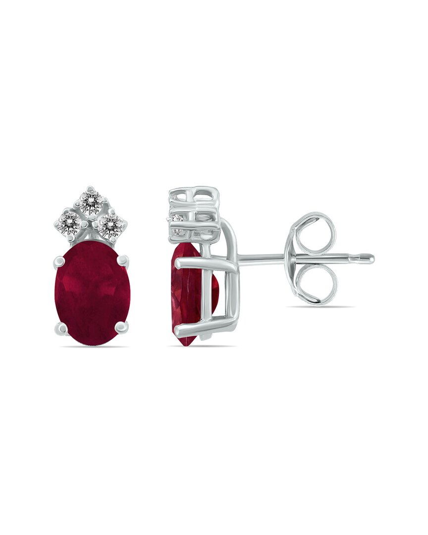Gemstones 14k 1.30 Ct. Tw. Diamond & Ruby Earrings