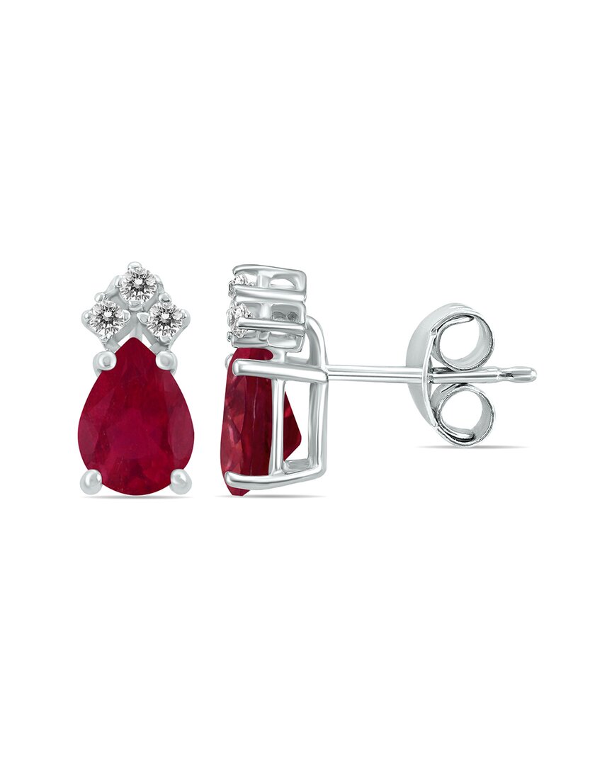 Gemstones 14k 90.10 Ct. Tw. Diamond & Ruby Earrings