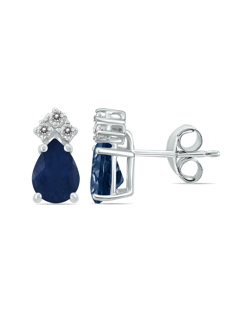 Gemstones 14k 1.00 Ct. Tw. Diamond & Sapphire Earrings