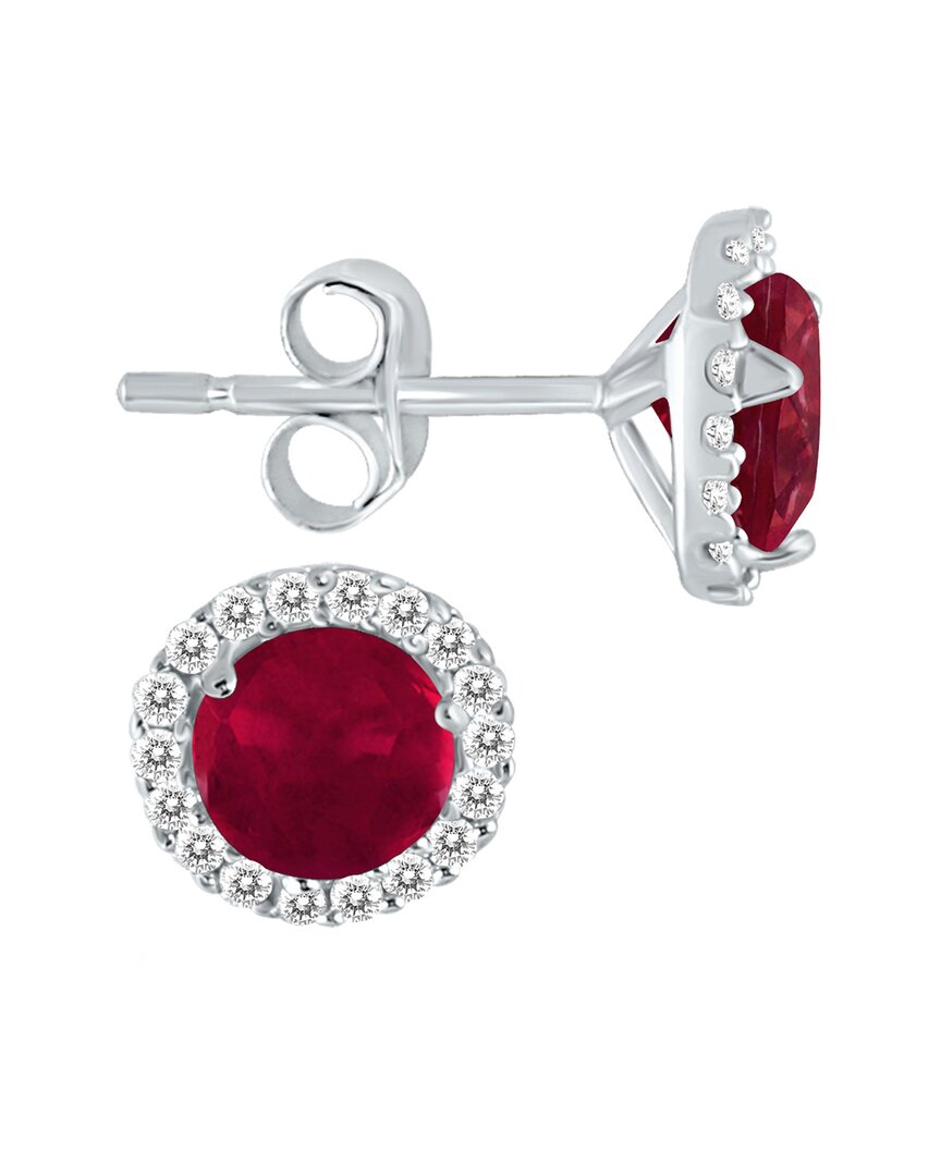 Gemstones 14k 1.17 Ct. Tw. Diamond & Ruby Earrings