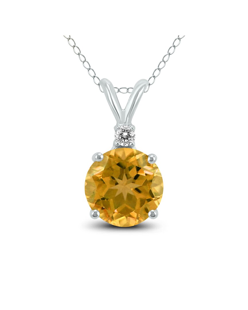 Gemstones 14k 1.55 Ct. Tw. Diamond & Citrine Necklace