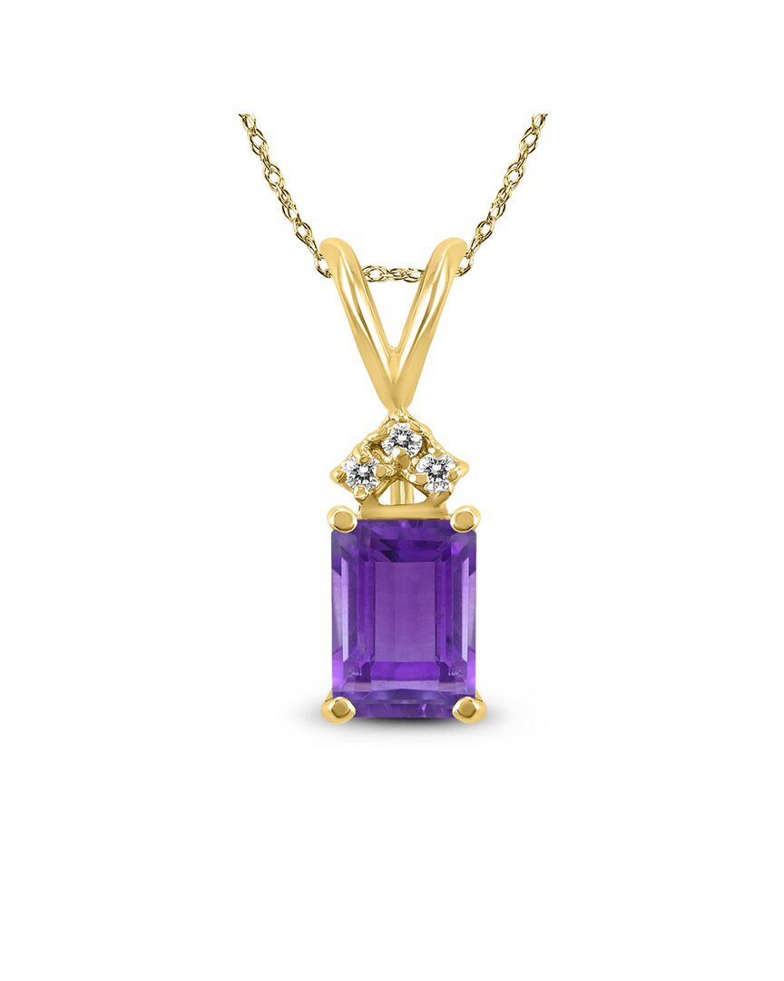 Gemstones 14k 1.13 Ct. Tw. Diamond & Amethyst Necklace