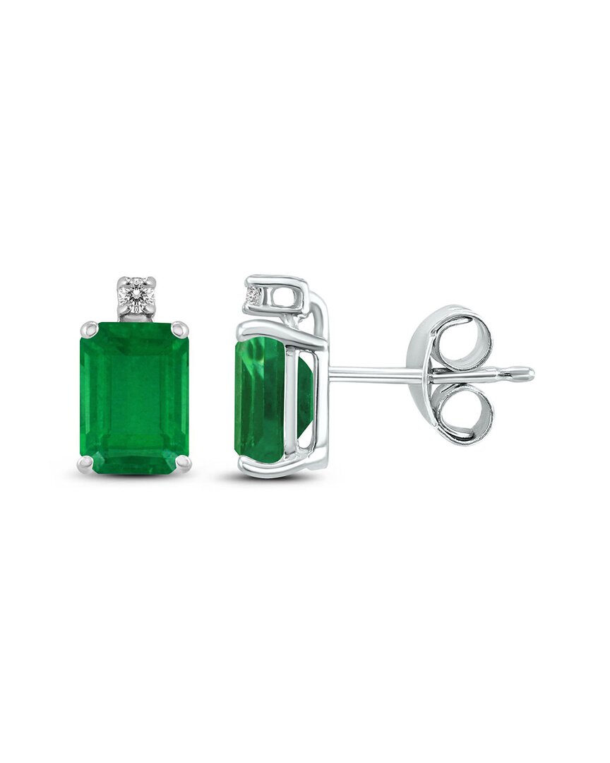 Gemstones 14k 0.84 Ct. Tw. Diamond & Emerald Earrings