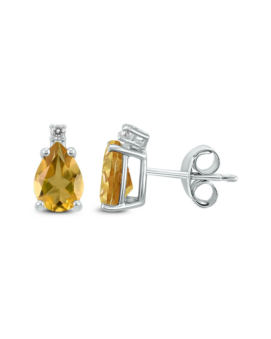 Gemstones 14k 2.16 Ct. Tw. Diamond & Citrine Earrings