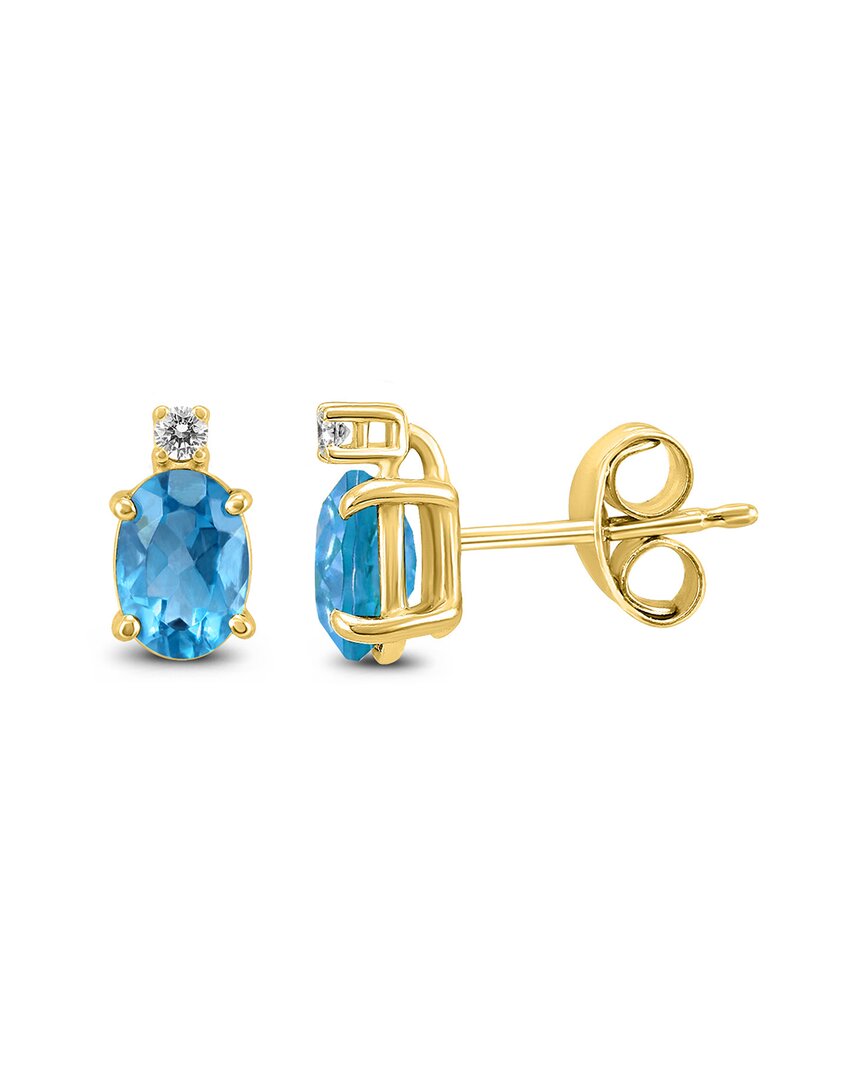 Gemstones 14k 2.94 Ct. Tw. Diamond & Blue Topaz Earrings