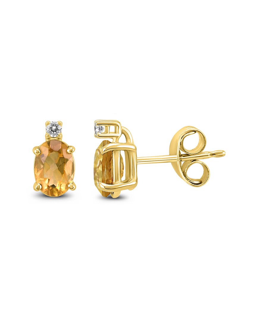 Gemstones 14k 2.54 Ct. Tw. Diamond & Citrine Earrings