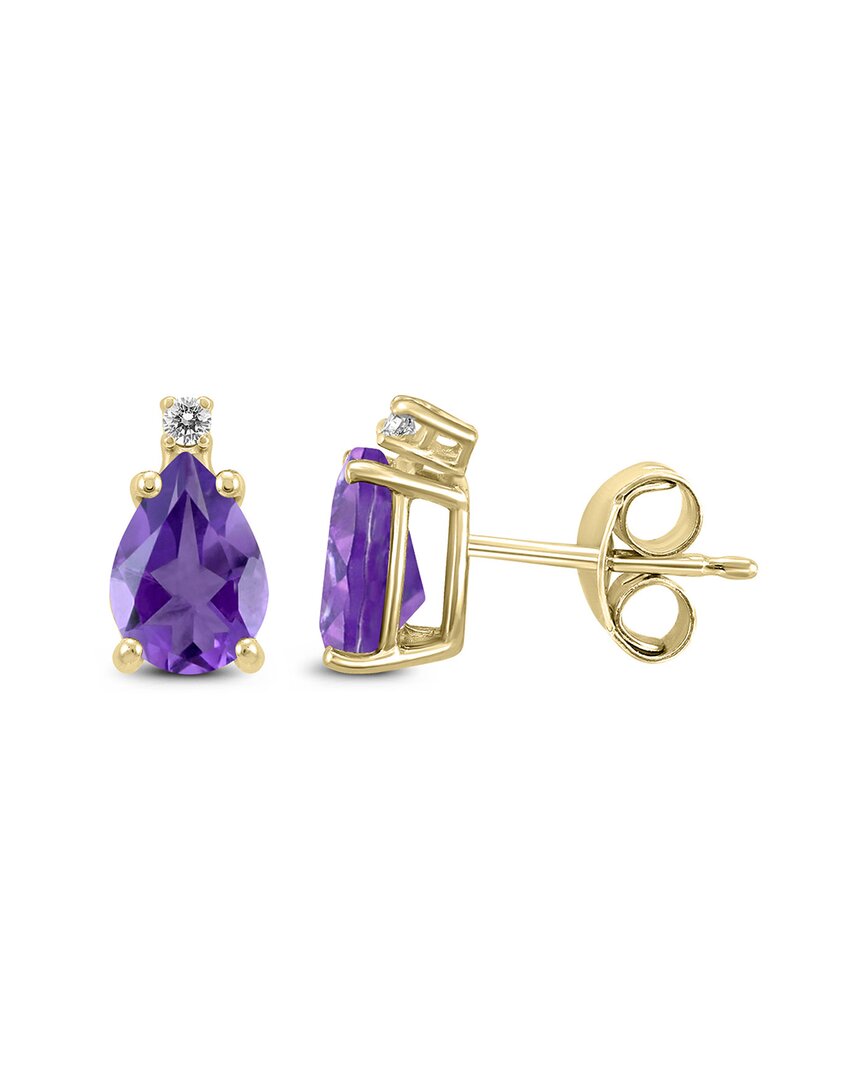 Gemstones 14k 2.16 Ct. Tw. Diamond & Amethyst Earrings