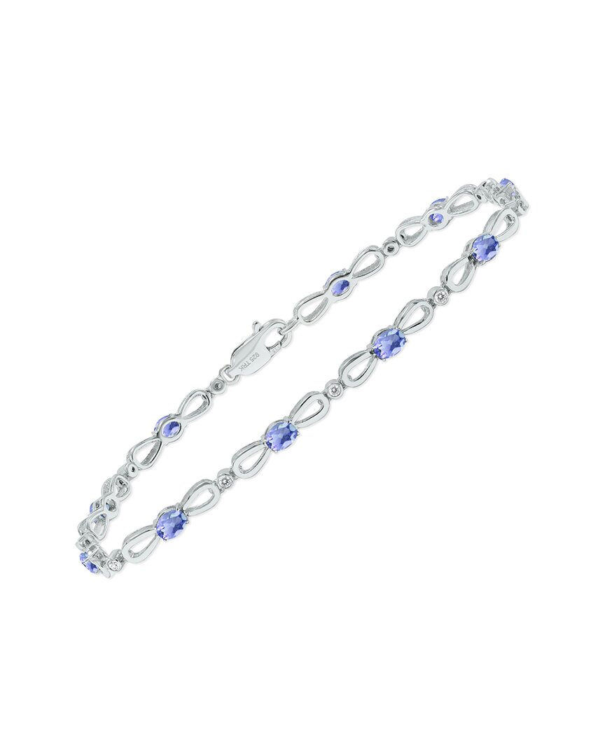 Gemstones Silver 1.61 Ct. Tw. Diamond & Tanzanite Bracelet