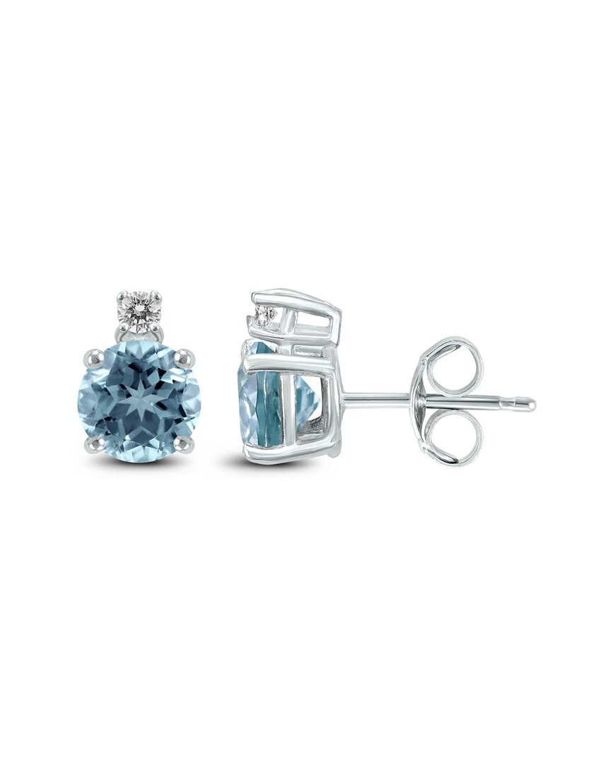 Gemstones 14k 0.52 Ct. Tw. Diamond & Aquamarine Earrings