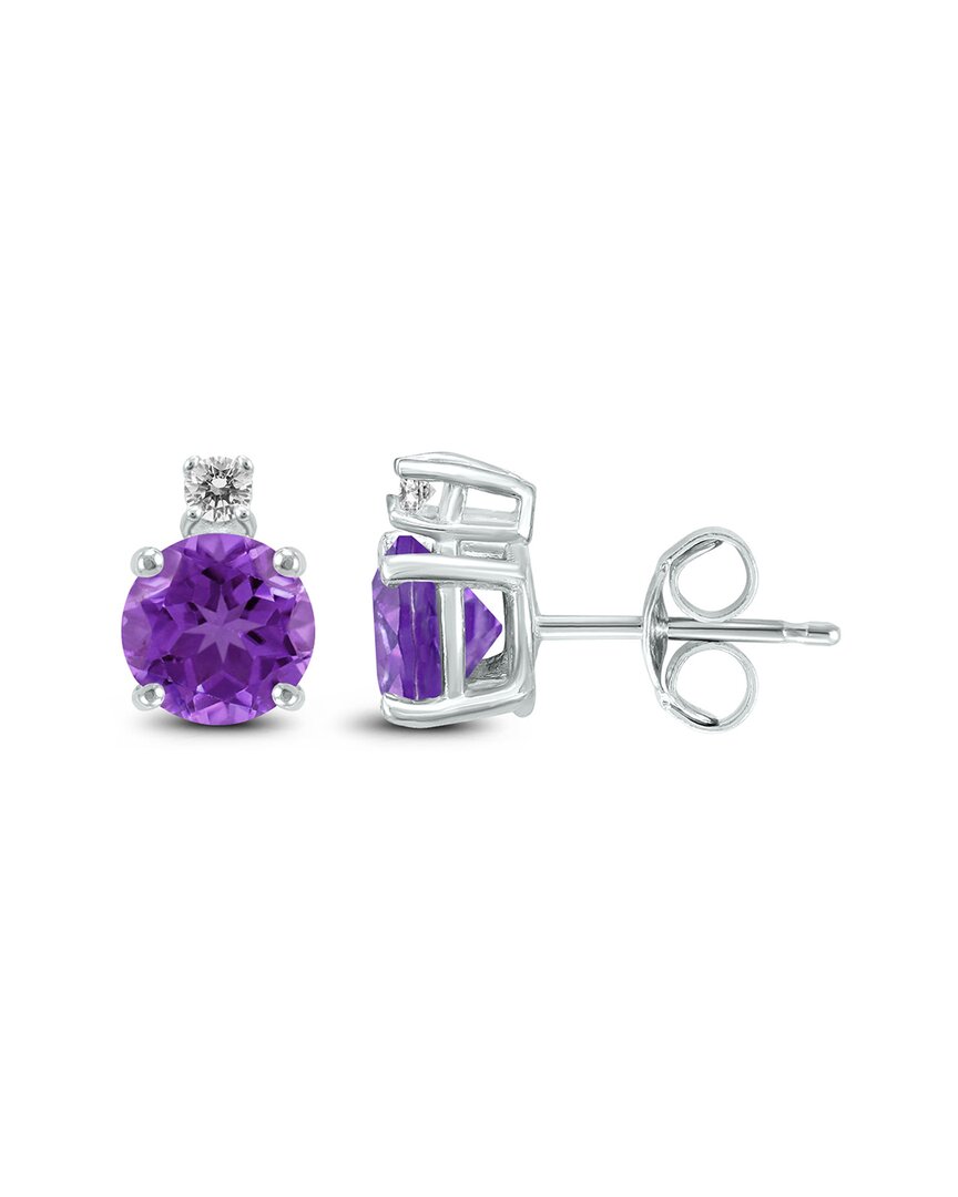 Gemstones 14k 1.06 Ct. Tw. Diamond & Amethyst Earrings