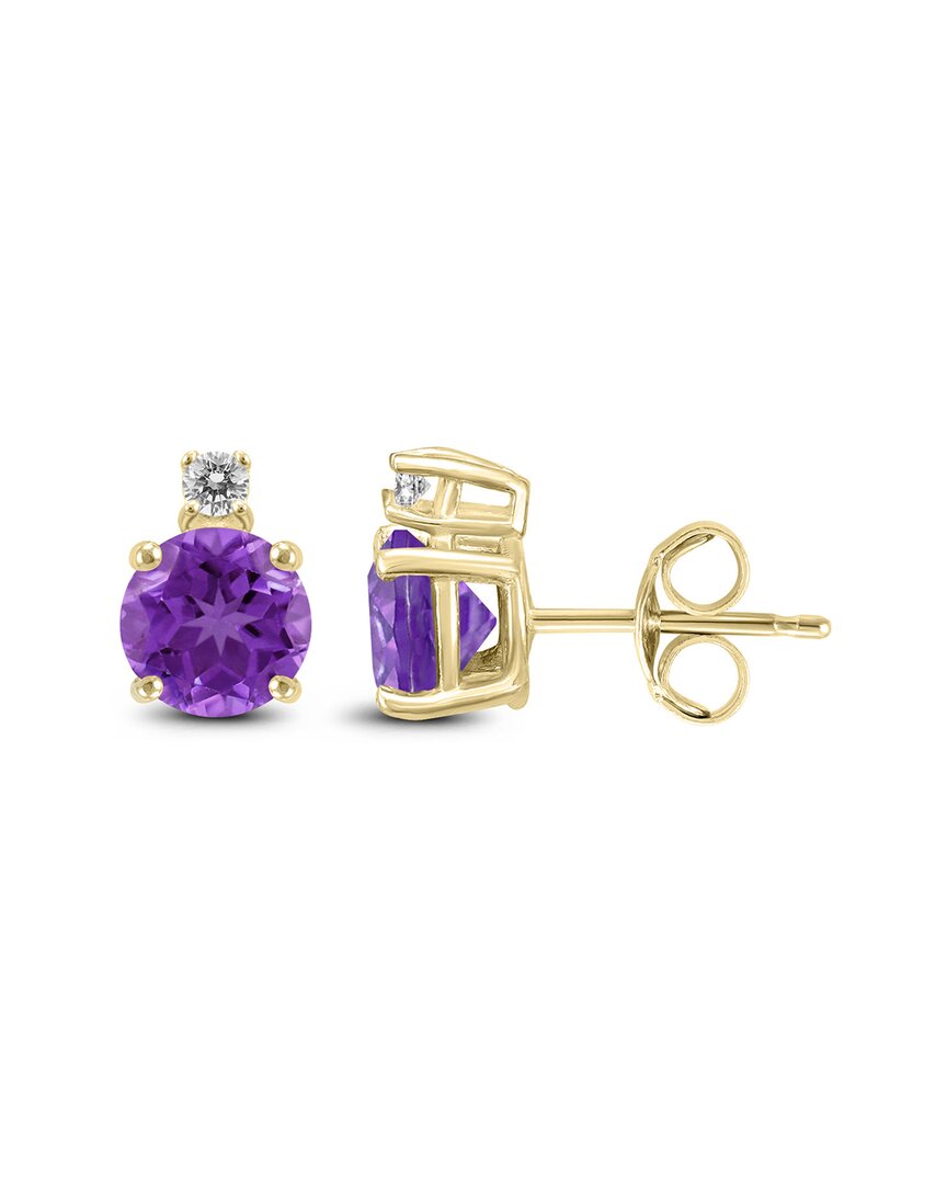 Gemstones 14k 2.10 Ct. Tw. Diamond & Amethyst Earrings