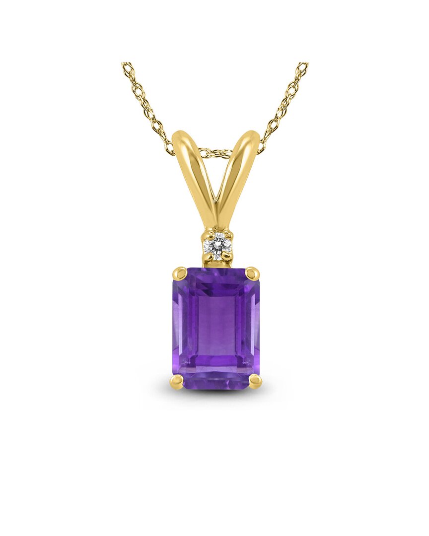 GEMSTONES 14K 1.12 CT. TW. DIAMOND & AMETHYST NECKLACE