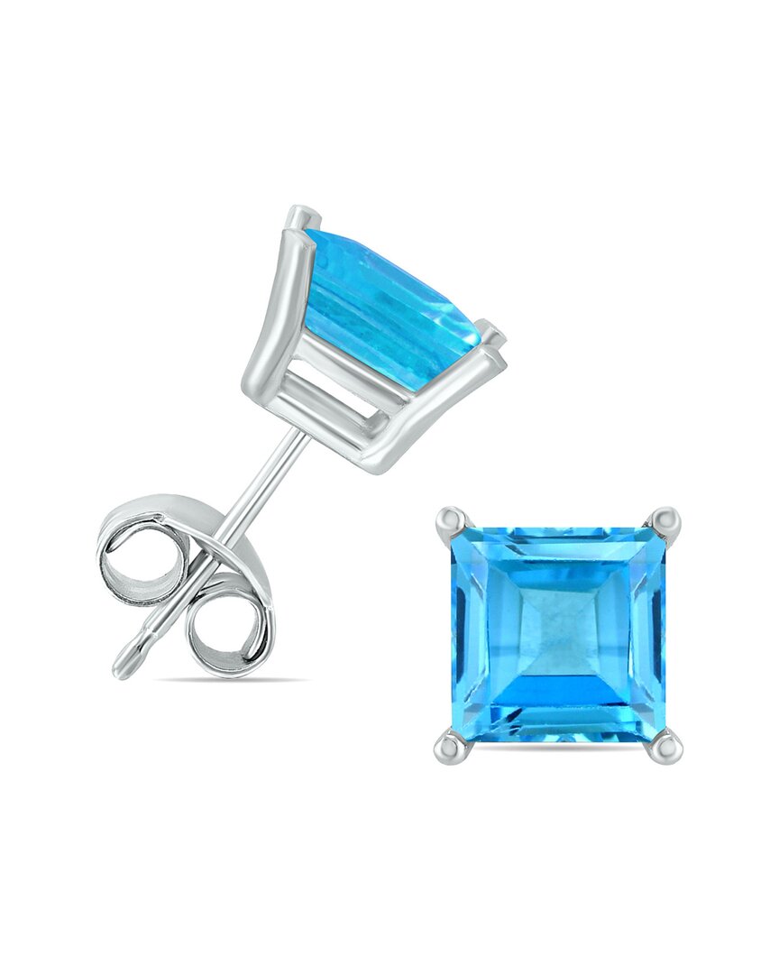 Gemstones 14k 1.30 Ct. Tw. Blue Topaz Earrings In White