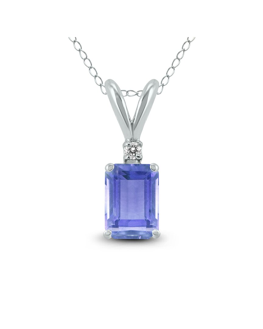 Gemstones 14k 0.32 Ct. Tw. Diamond & Tanzanite Necklace