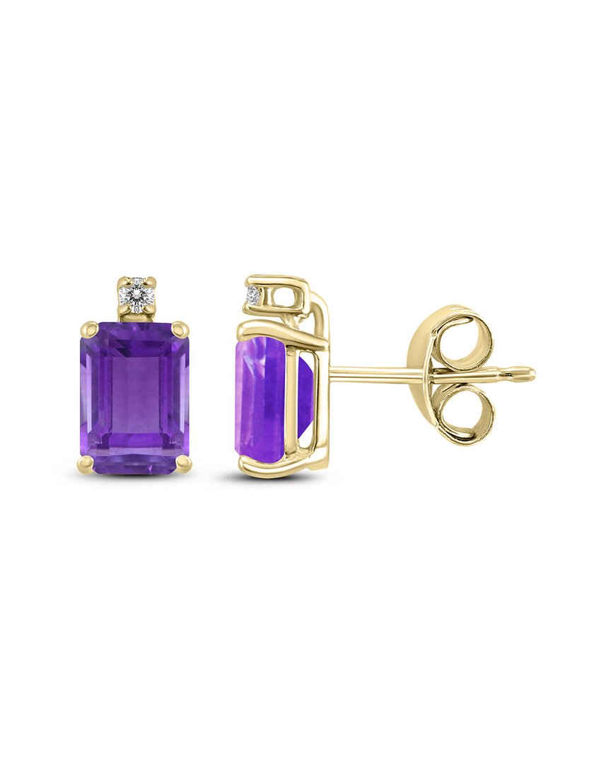 Gemstones 14k 0.84 Ct. Tw. Diamond & Amethyst Earrings