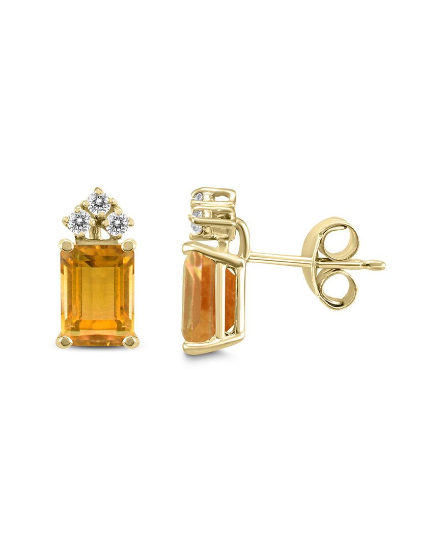 Gemstones 14k 0.90 Ct. Tw. Diamond & Citrine Earrings