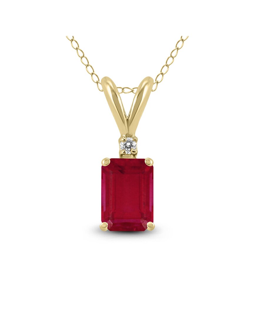 Gemstones 14k 0.32 Ct. Tw. Diamond & Ruby Necklace
