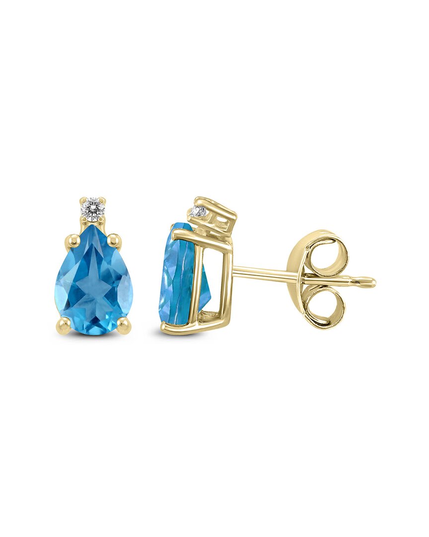 Gemstones 14k 1.62 Ct. Tw. Diamond & Blue Topaz Earrings