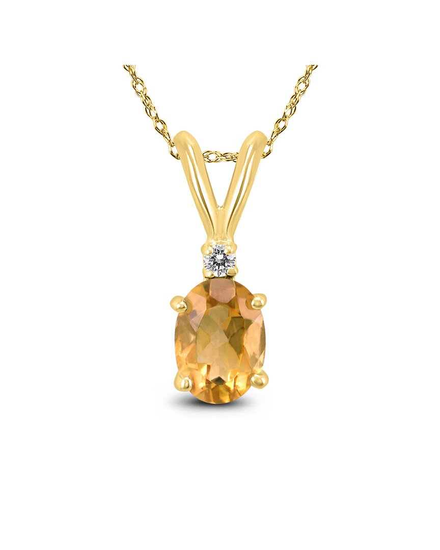 Gemstones 14k 1.28 Ct. Tw. Diamond & Citrine Necklace
