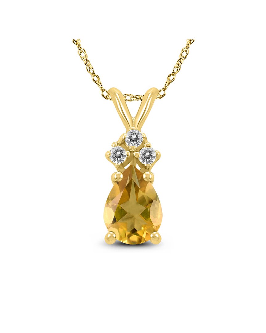 Gemstones 14k 1.08 Ct. Tw. Diamond & Citrine Necklace