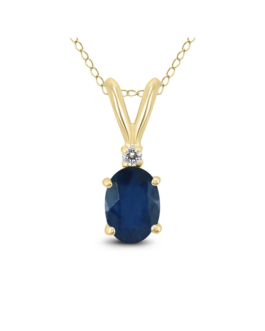 Gemstones 14k 0.62 Ct. Tw. Diamond & Sapphire Necklace