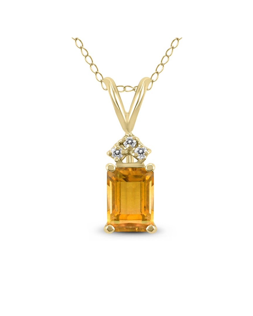 Gemstones 14k 0.88 Ct. Tw. Diamond & Citrine Necklace