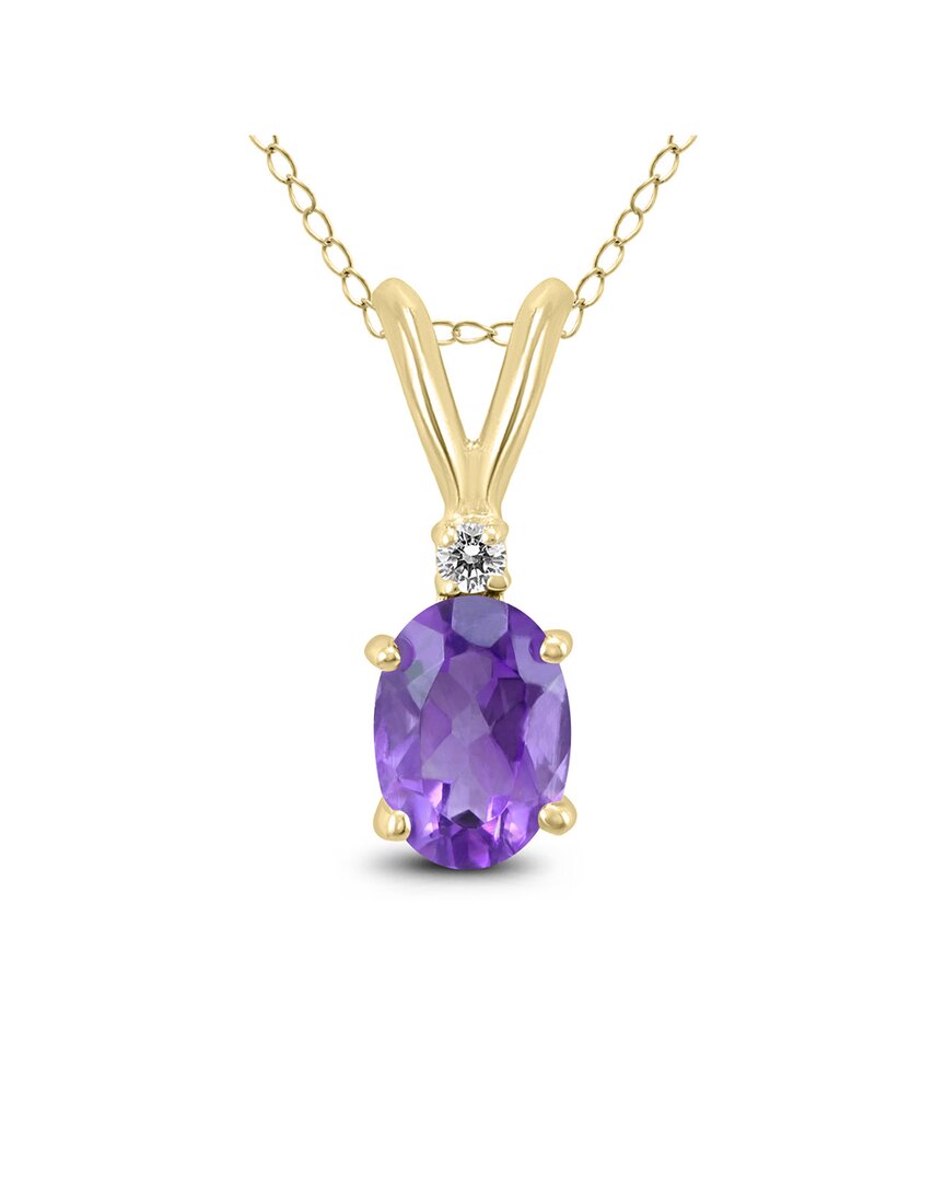 Gemstones 14k 0.72 Ct. Tw. Diamond & Amethyst Necklace