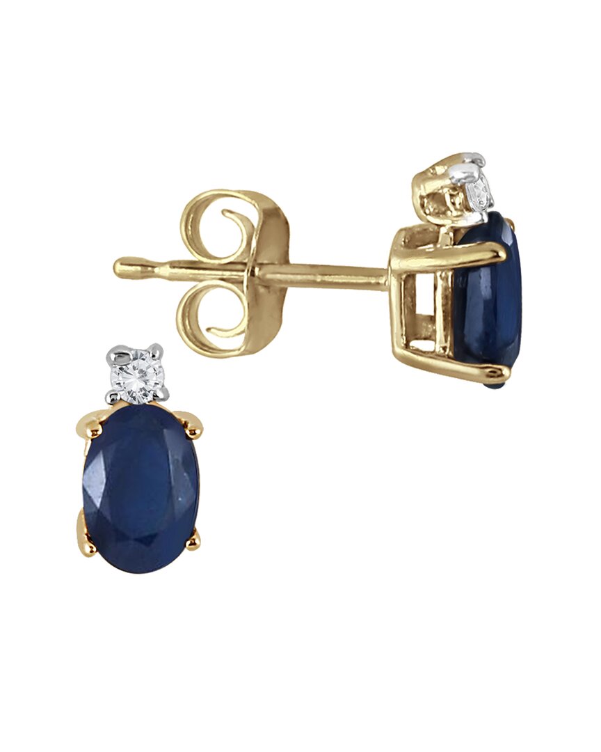 Gemstones 14k 0.06 Ct. Tw. Diamond & Sapphire Earrings