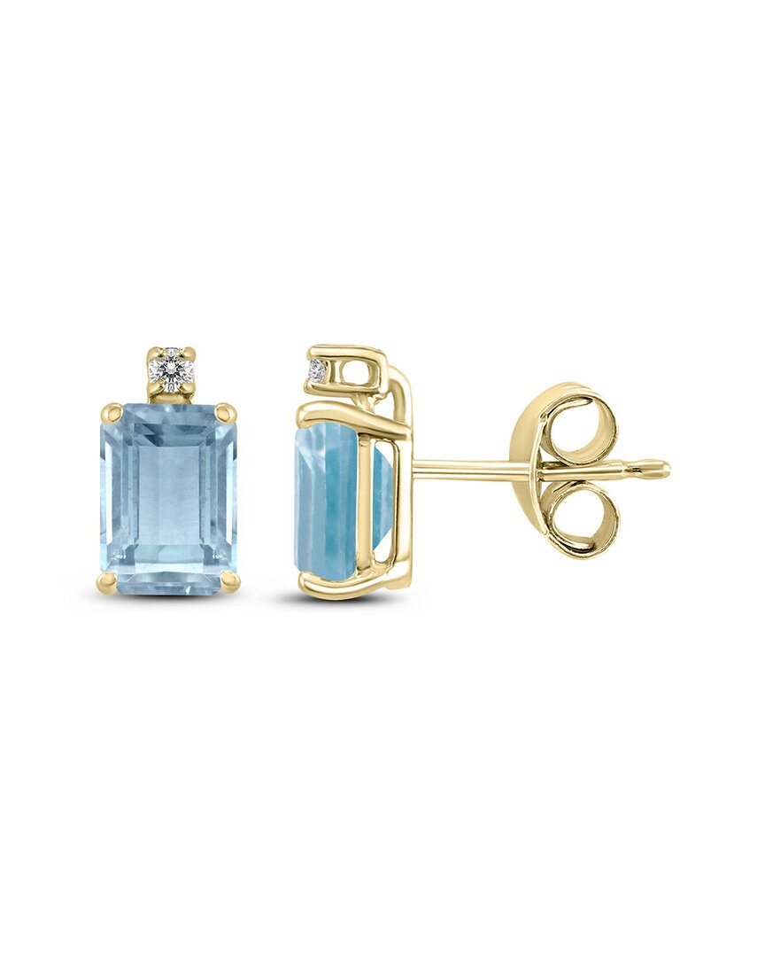 Gemstones 14k 0.64 Ct. Tw. Diamond & Aquamarine Earrings