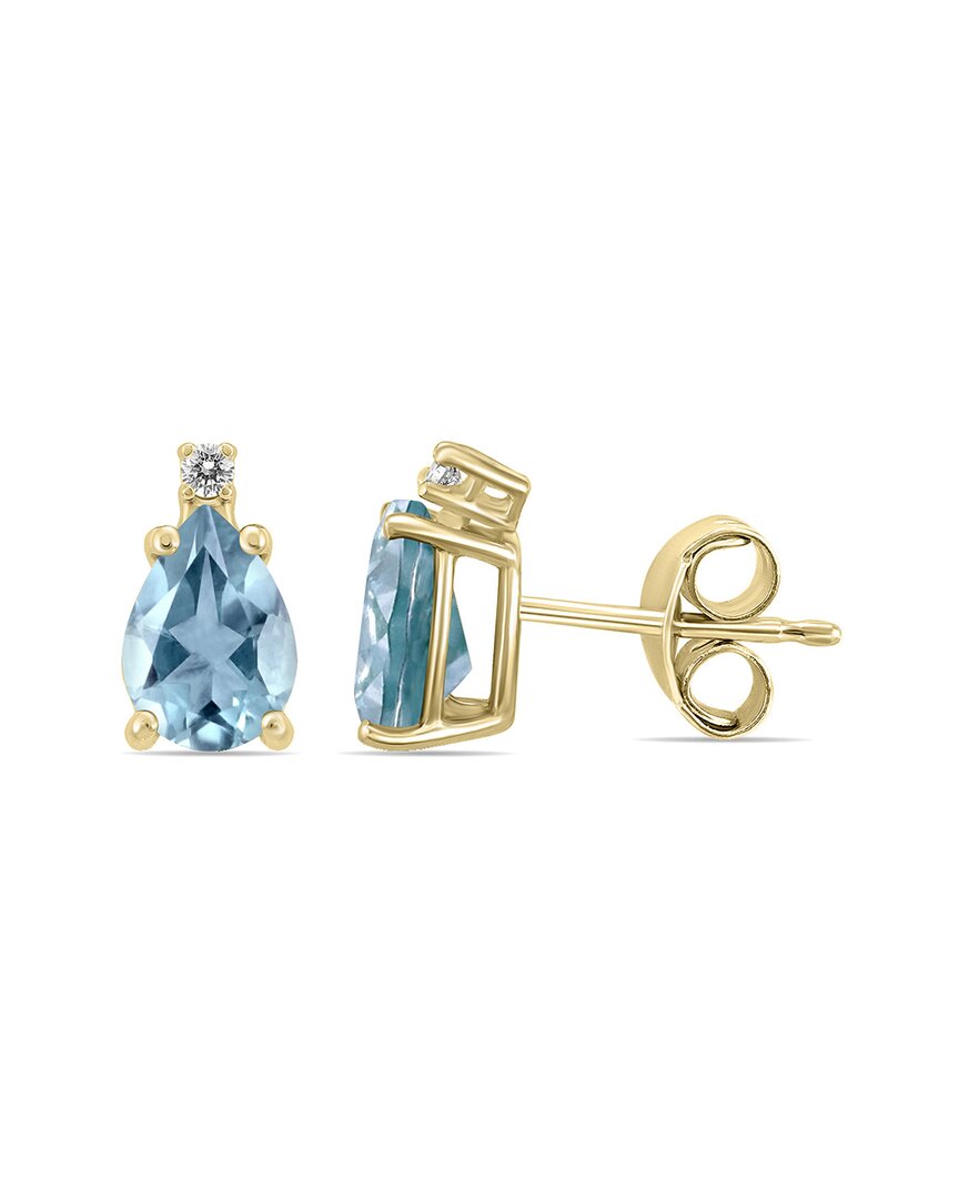 Gemstones 14k 0.46 Ct. Tw. Diamond & Aquamarine Earrings